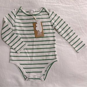NWT 100% Cotton Long-sleeve Snap Bottom Bodysuit French Stripes 12-18M